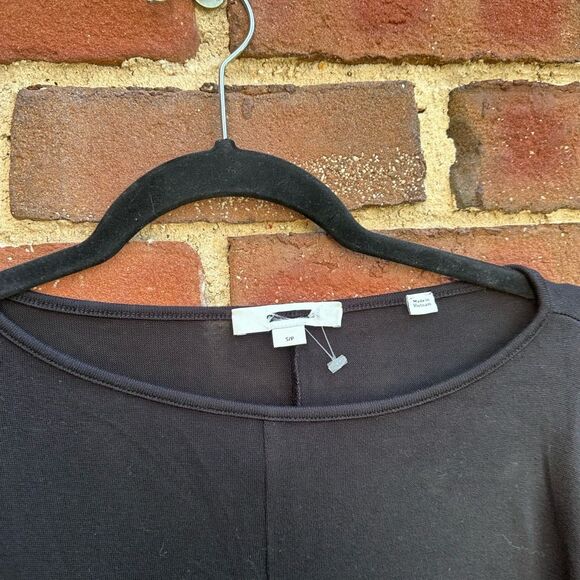 VINCE $225 black jersey drop shoulder rayon spandex top small NEW - Picture 3 of 14